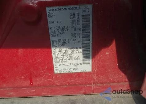 2016 Nissan Rogue Sl from USA, damaged, VIN 5N1AT2MTXGC747878